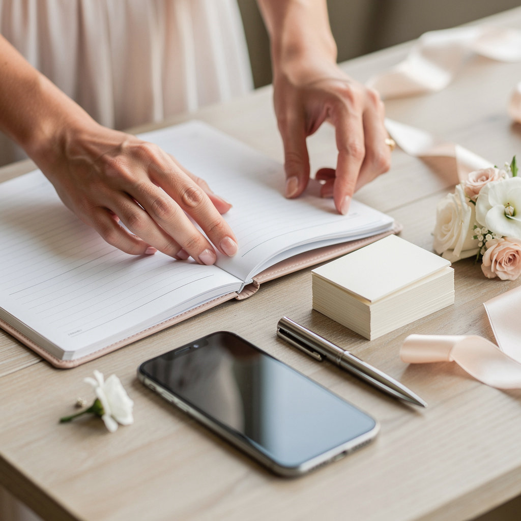 XOXO STUDIO event coordinator managing wedding day logistics for seamless execution in Solana Beach